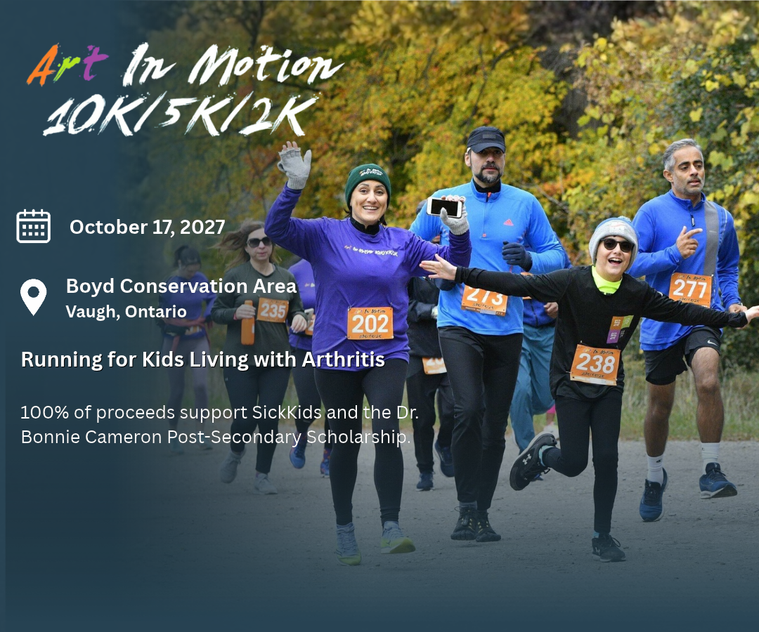 Art In Motion 10K, 5K and 2K charity race in Vaughan, Ontario, taking place October 17, 2027.
